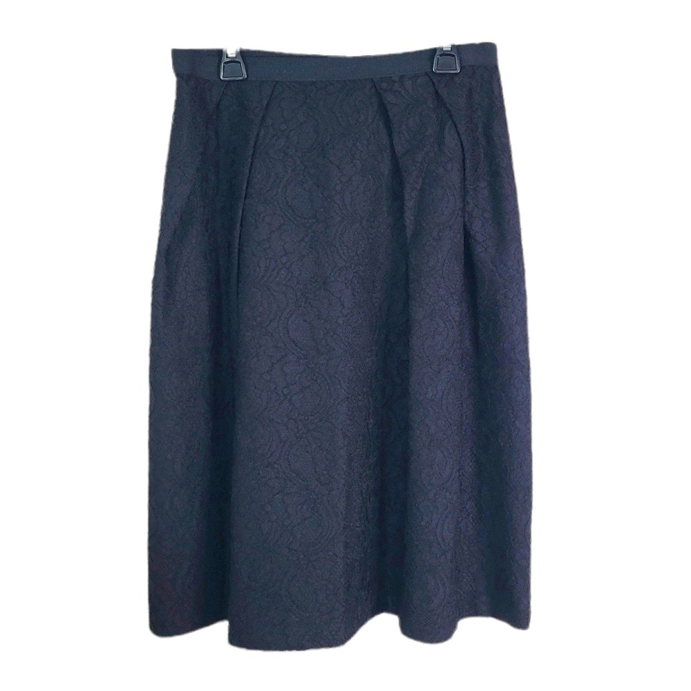 Zara Black Lace Overlay A-Line Midi Skirt Size M